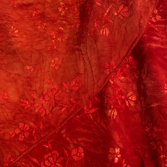 cute orange/red flower skirt, - Picture 2 of 2